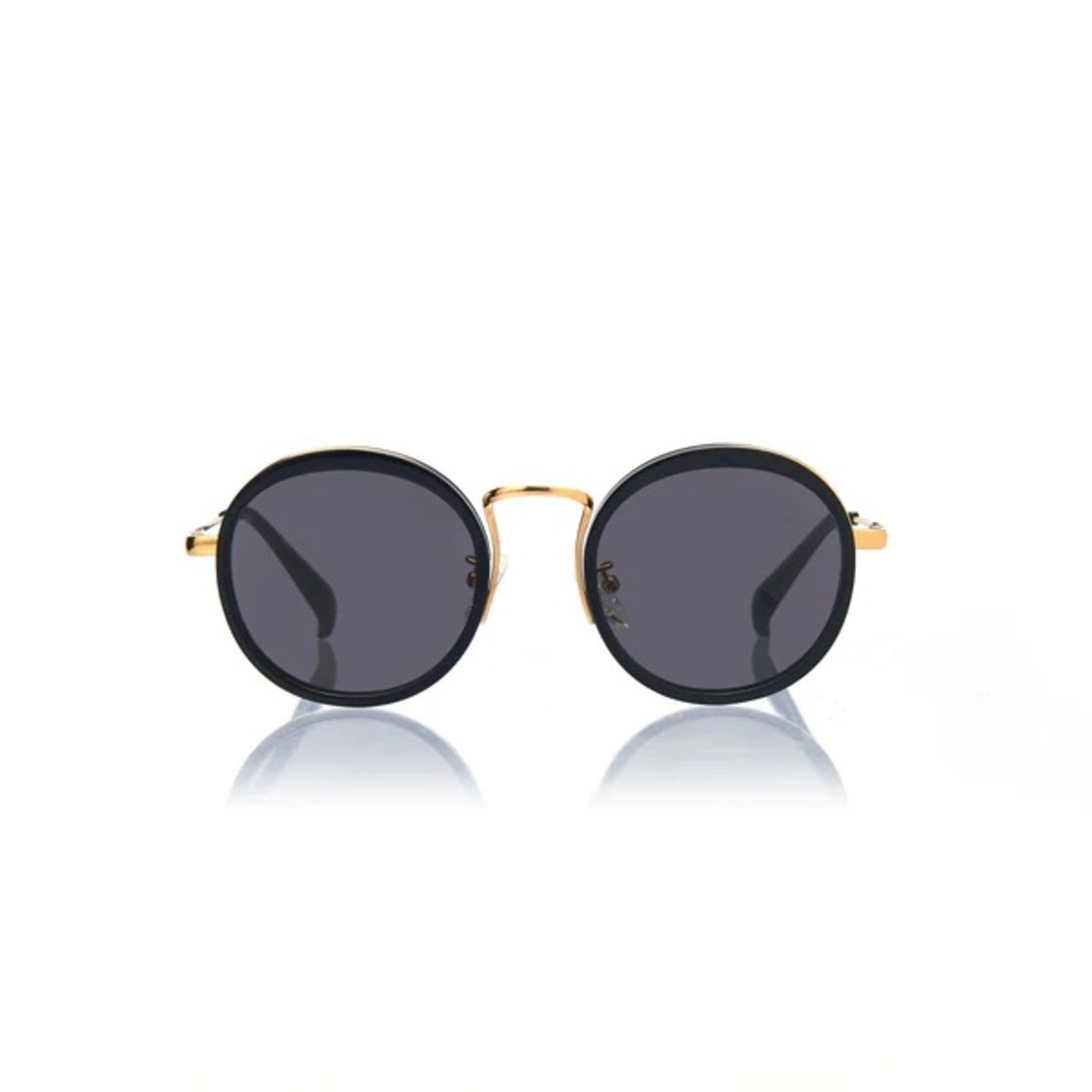 Round Black and Gold Sunglasses